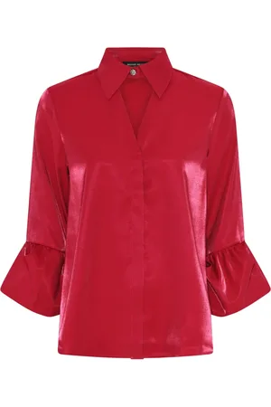 Bruuns Bazaar Blouses & Shirts, Dames, Rood, L, Elegante Rode Blouse Encalyptabbbaria Style