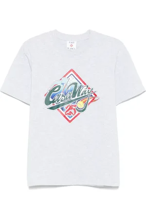 Casablanca Tops, Heren, Wit, L, Katoen, World Series T-shirt met ronde hals