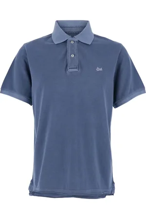 ERL Tops, Heren, Blauw, XS, Katoen, Klassieke Kraag Polo met Logo Belettering