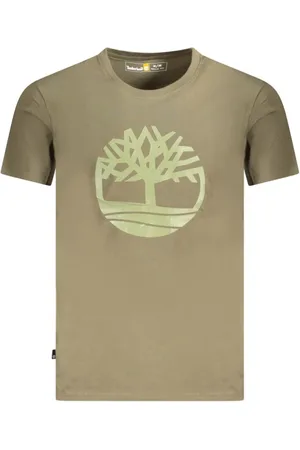 Timberland Tops, Heren, Groen, S, Katoen, Groene Logo Print Crew Neck T-Shirt
