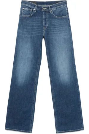 Dondup Jeans, Dames, Blauw, W28, Denim, Blauwe Jeans met Knoopsluiting