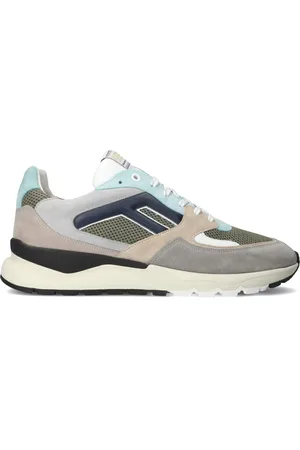 Floris van Bommel Schoenen, Heren, Veelkleurig, 40 2/3 EU, Leer, Blauwe Lage Top Herensneakers