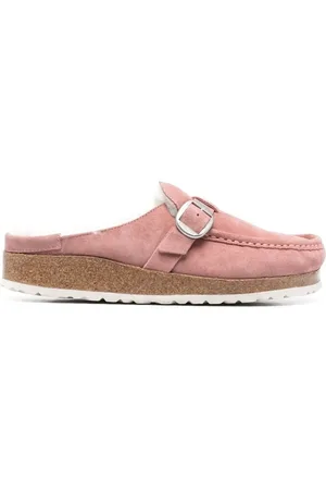 Birkenstock Schoenen, Dames, Roze, 41 EU, Suède, Roze Shearling Muiltjes