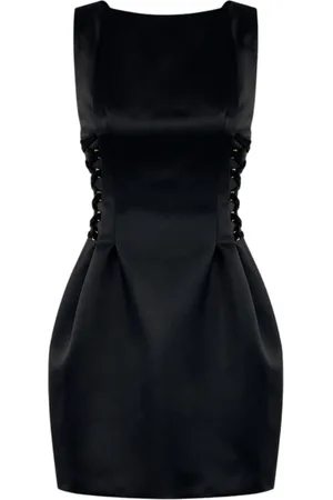 Elisabetta Franchi Kleedjes, Dames, Zwart, L, Mouwmloze Jurk met Boot Hals