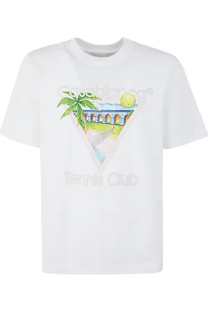 Casablanca Tops, Heren, Wit, XL, Katoen, Tennis Club Icon T-shirt