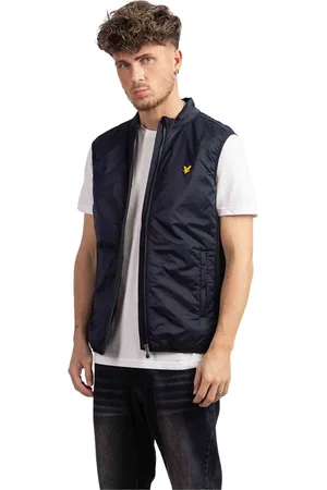 Lyle & Scott Jassen, Heren, Blauw, L, Polyester, Golf Bodywarmer