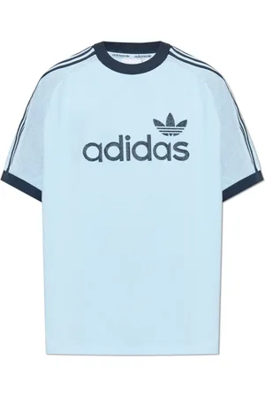 adidas Tops, Heren, Blauw, L, Katoen, Logo T-shirt