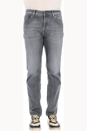 Jacob Cohen Jeans, Heren, Grijs, W35, Katoen, Grijze Katoenen Comfort Jeans Scott Fit