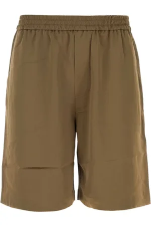 Nanushka Korte broeken, Heren, Groen, L, Satijn, Khaki Satin Bermuda Shorts