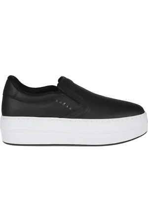 Hogan Schoenen, Dames, Zwart, 40 EU, Leer, Casual Slip-On Sneakers