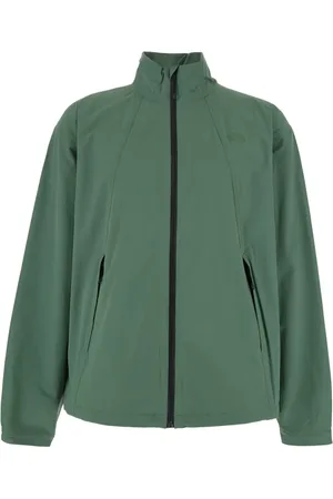 The North Face Jassen, Heren, Groen, L, Groene hoge nek jas met reliëf logo