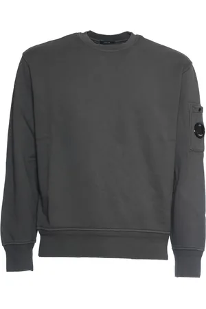 C.P. Company Sweatshirts & Hoodies, Heren, Grijs, XL, Diagonal Fleece Crew Neck Sweatshirt