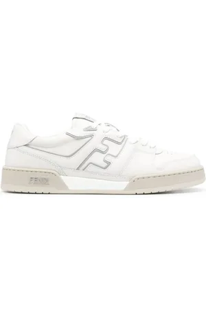Fendi Schoenen, Heren, , 44 EU, Mix Vitello Logo Leren Sneakers