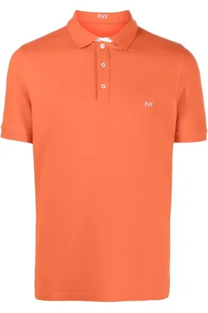 FAY Tops, Heren, Oranje, S, Bicolor Polo Shirt
