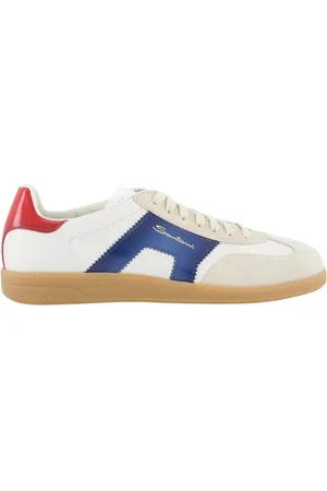 santoni Schoenen, Heren, Veelkleurig, 42 EU, Olympisch Wit/Blauw Heren Sneakers
