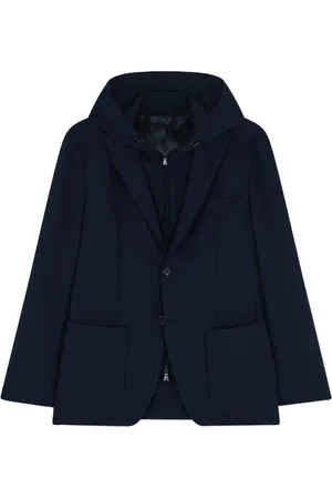Paul & Shark Jassen, Heren, Blauw, M, Nylon, Nylon jas met technische stof kraag
