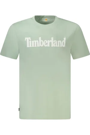 Timberland Tops, Heren, Groen, L, Katoen, Groene Wordmark Logo Katoenen T-shirt