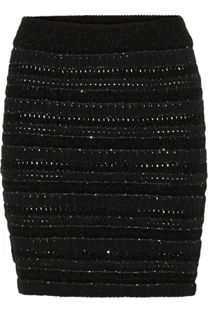 Gestuz Rokken, Dames, Zwart, XL, Zwarte Korte Rok met Elastische Taille