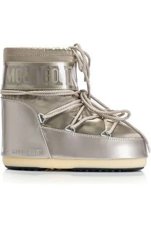 Moon Boot Schoenen, Dames, Grijs, 36 EU, Leer, Icon Low Glance Boots