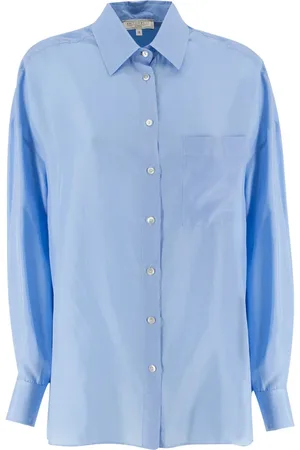 ANTONELLI Blouses & Shirts, Dames, Blauw, S, Zijden blouse met vrouwelijke touch