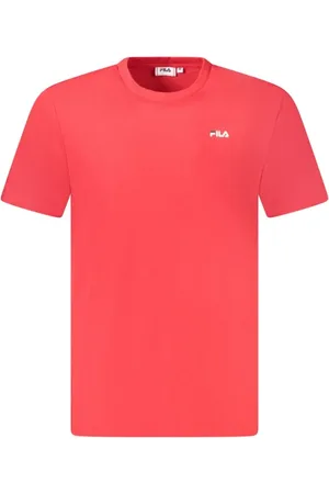 Fila Tops, Heren, Rood, L, Katoen, Gedrukte Crew Neck T-shirt
