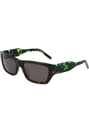 DKNY Accessoires, Dames, Bruin, ONE Size, Bruine Acetaat Zonnebril met Grijze Lenzen