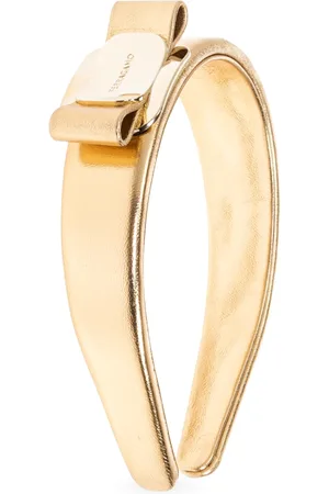 Salvatore Ferragamo Accessoires, Dames, Geel, ONE Size, Leer, Hoofdband