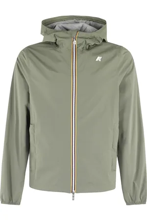 K-Way Jassen, Heren, Groen, 2Xl, Nylon, Groene Jersey Jas met Capuchon