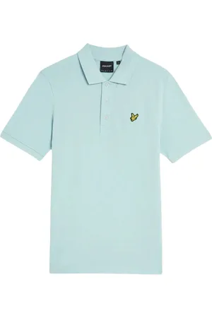 Lyle & Scott Tops, Heren, Blauw, XL, Katoen, Blauw Bedrukt Poloshirt met Kraag