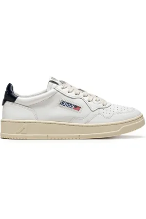 Autry Schoenen, Dames, Wit, 40 EU, Leer, Witte Sneakers met Zwarte Hak