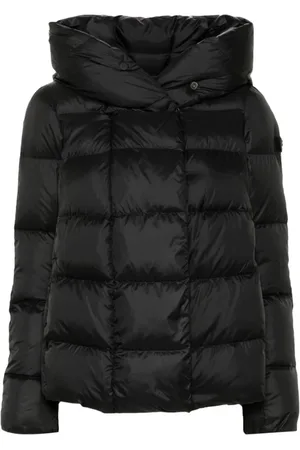Peuterey Jassen, Dames, Zwart, M, Zwarte Gewatteerde Donsjas