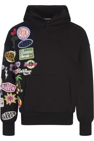 BARROW Sweatshirts & Hoodies, Heren, Zwart, M, Zwarte Patchwork Sweater