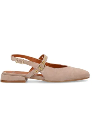 Manfield Schoenen, Dames, , 36 EU, Suède, Velours Slingbacks met gespsluiting