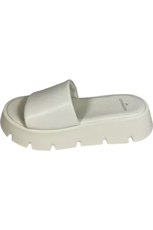 Copenhagen Shoes Schoenen, Dames, Wit, 38 EU, Leer, Platform Slippers