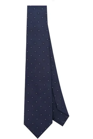 BARBA Accessoires, Heren, Blauw, ONE Size, Blauwe Zijden Jacquard Diamant Stropdas