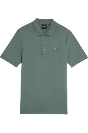 Lyle & Scott Tops, Heren, Groen, L, Katoen, Groen Bedrukt Poloshirt voor Heren