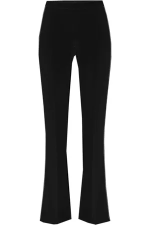 Elisabetta Franchi Broeken, Dames, Veelkleurig, M, Stretch Crepe Flared Broek