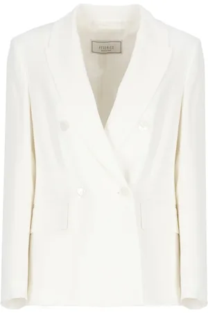 PESERICO SIGN Jassen, Dames, , M, Ivoor Double-Breasted Blazer voor Vrouw