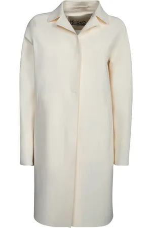 HERNO Mantels, Dames, Wit, L, Elegante Ivoor Knoopsluiting Jas