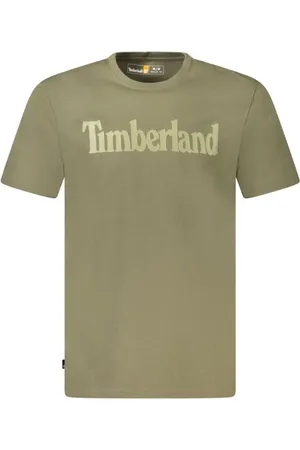 Timberland Tops, Heren, Groen, L, Katoen, Groene Wordmark Logo Katoenen T-shirt