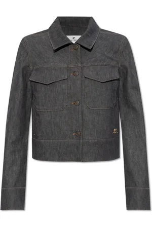Courrèges Jassen, Dames, Grijs, S, Denim, Denim Utility Trucker Jacket
