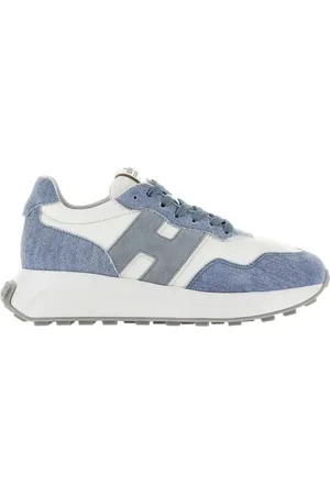 Hogan Schoenen, Dames, Blauw, 36 1/2 EU, Leer, Wit/Lichtblauwe Hardloopschoenen