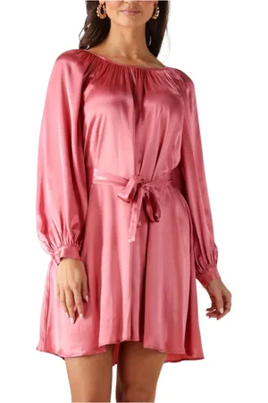 Greek Archaic Kori Kleedjes, Dames, Roze, M, Roze Mini Jurk voor Vrouwen