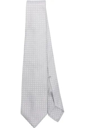 BARBA Accessoires, Heren, Grijs, ONE Size, Lichtgrijze Zijden Jacquard Stropdas