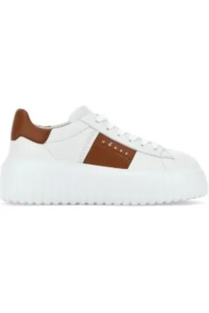 Hogan Schoenen, Dames, Wit, 40 EU, Leer, Logo Sneakers