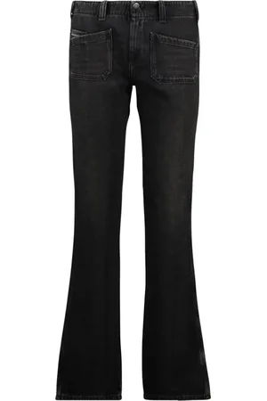 Diesel Jeans, Dames, Zwart, W30 L32, Denim, Slim Fit Zwarte Denim Jeans