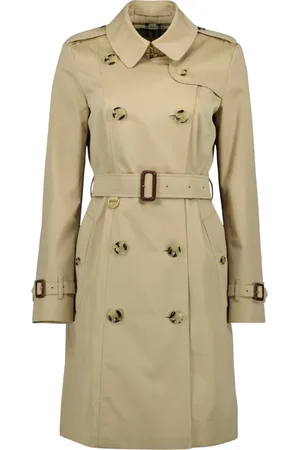 Burberry Mantels, Dames, , S, Katoen, Lange Chelsea Trenchcoat Iconische Stijl