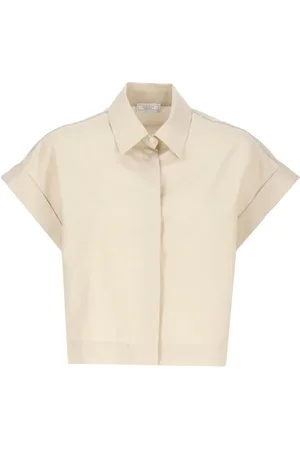 PESERICO SIGN Blouses & Shirts, Dames, , S, Katoen, Katoenblend Overhemd met Kraag