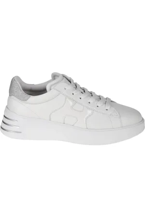 Hogan Schoenen, Dames, Wit, 37 EU, Leer, Rebel leren sneakers