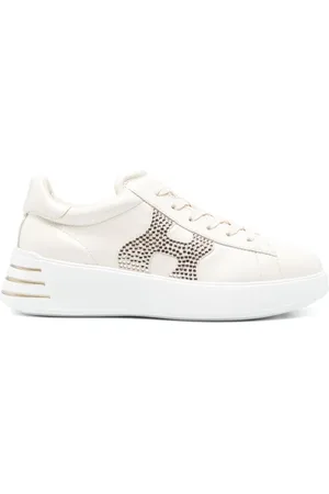Hogan Schoenen, Dames, , 36 EU, Leer, Kalf Sneaker met Strass Detail